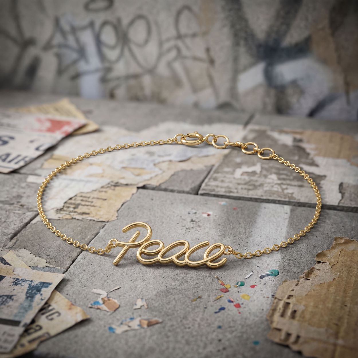 Graffiti Peace Bracelet