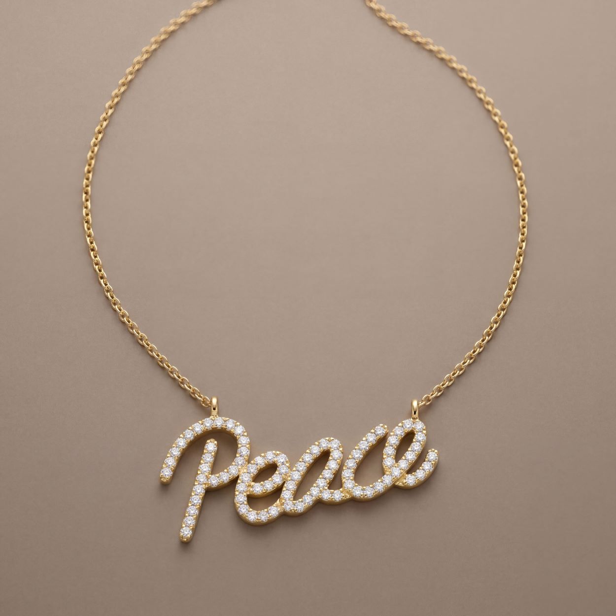 Graffiti Peace Pendant With CZ