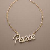 Graffiti Peace Pendant With CZ