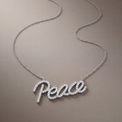 Graffiti Peace Pendant With CZ