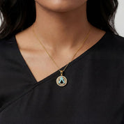 Alokki A CZ and Turquoise Circle Pendant