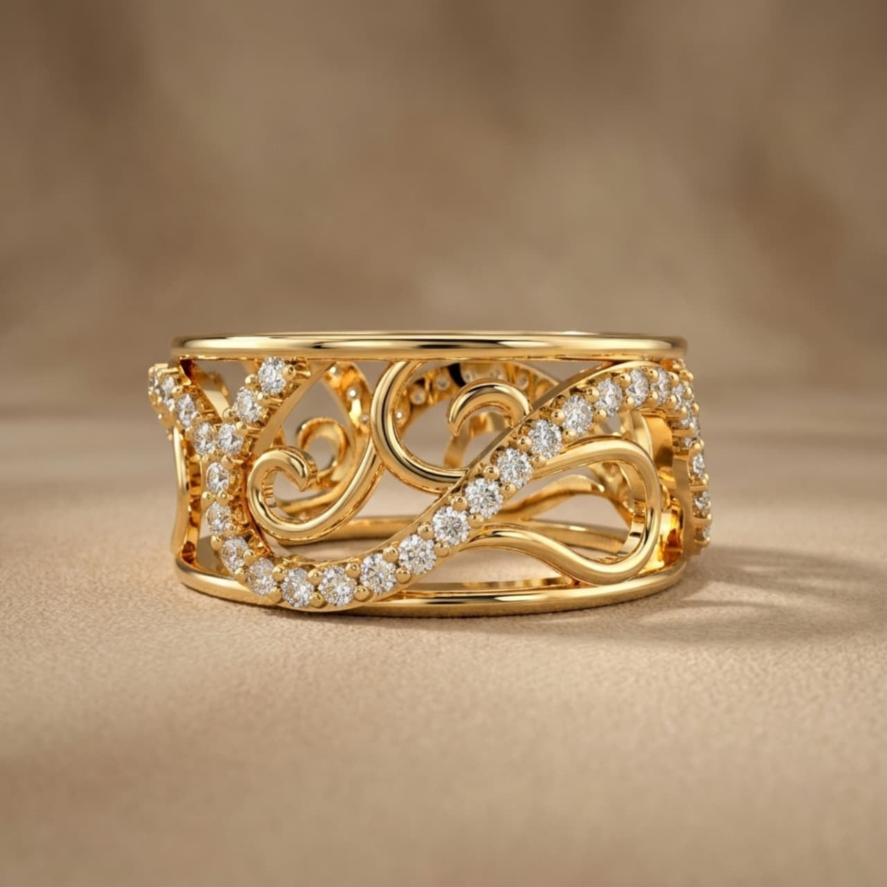 Romantic Floral Floral Band Ring