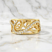 Romantic Floral Floral Band Ring