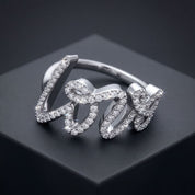 Grafitti Love ring With CZ