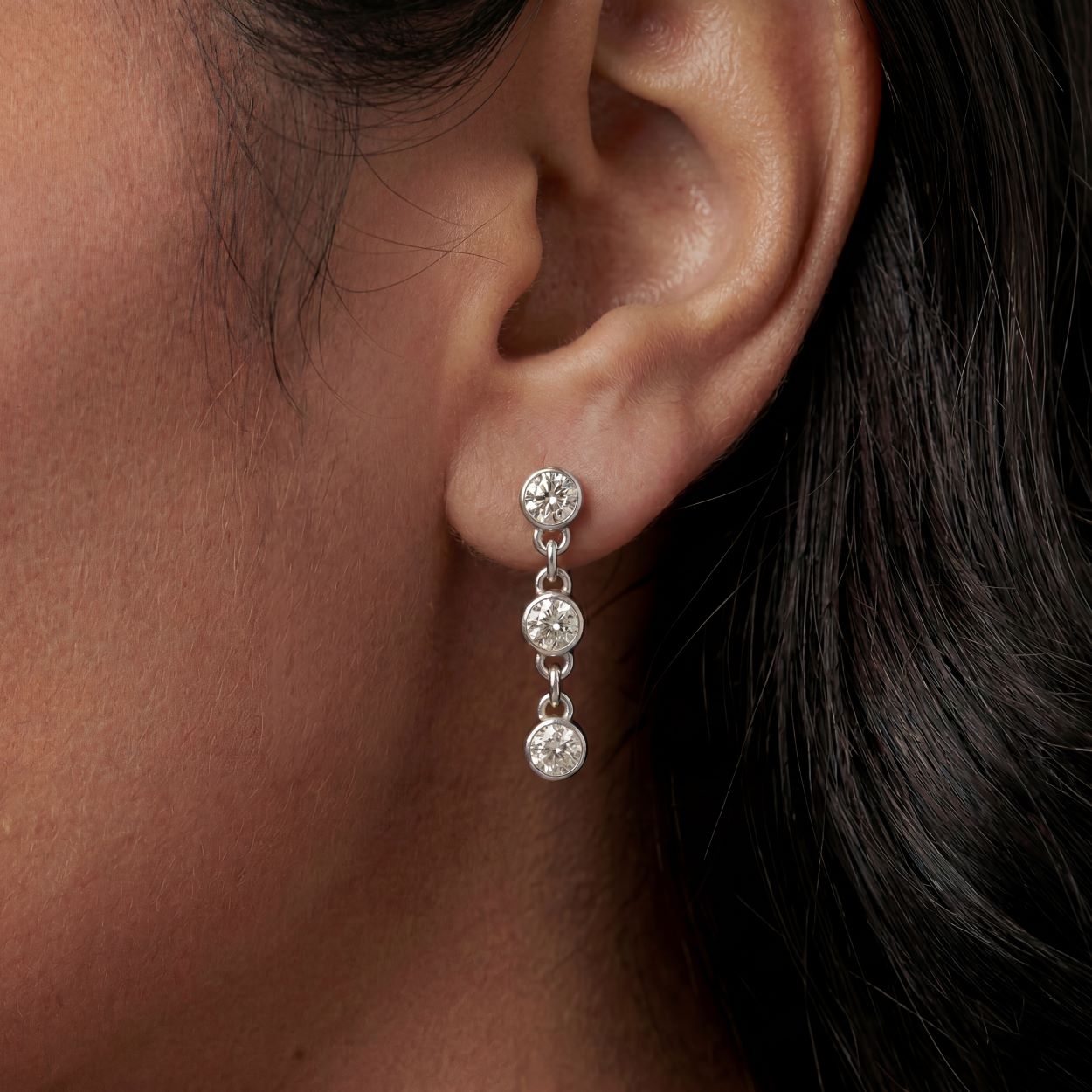 CZ Yard Drop Earrings