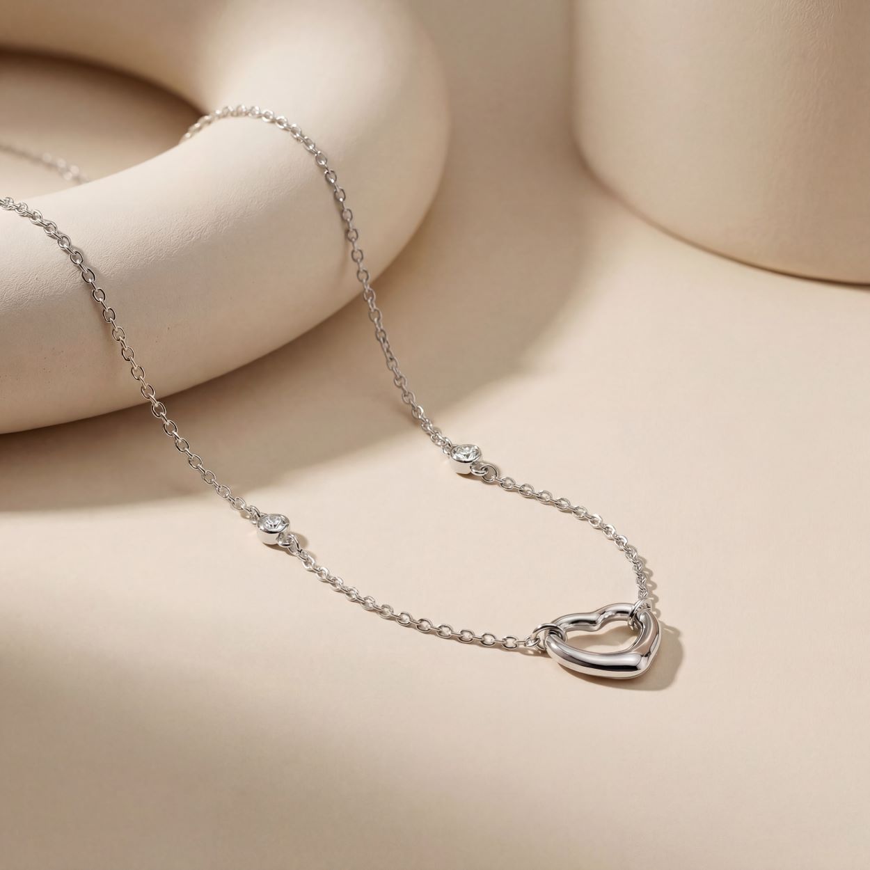 Open heart CZ by the yard Pendant