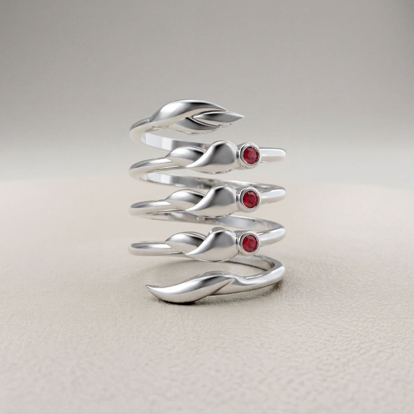 Romantic Floral Spiral Ring