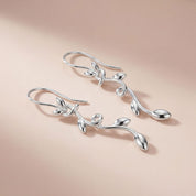Alokki Romantic Floral Olive Leaf Vine Drop Earrings