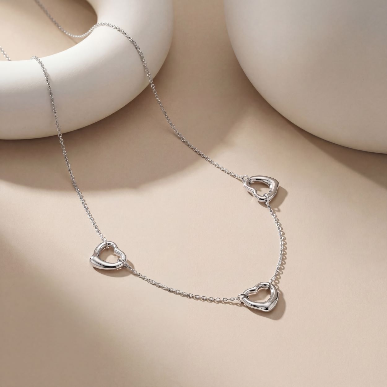 3 Open heart necklace