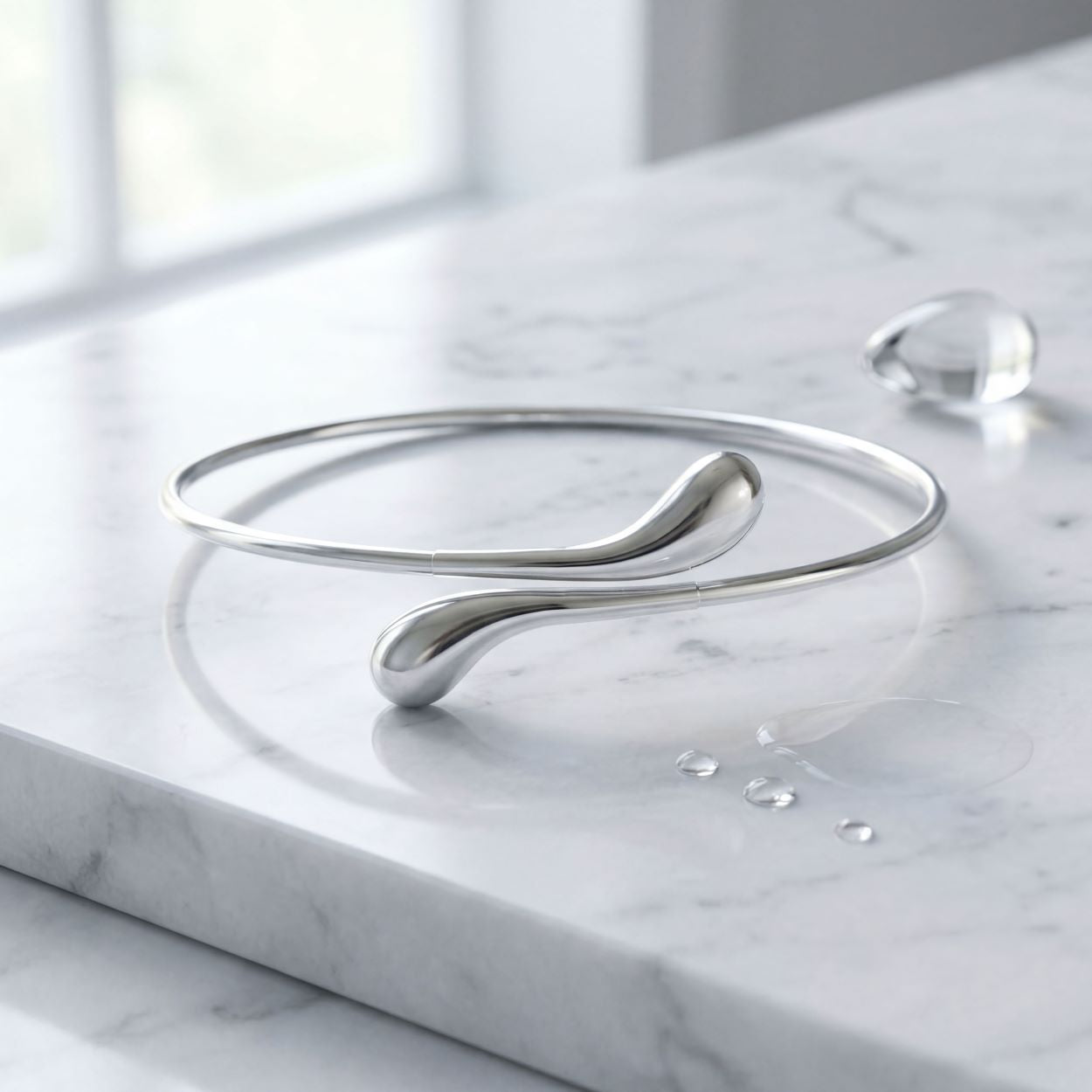 Elongated Tear Drop Bangle