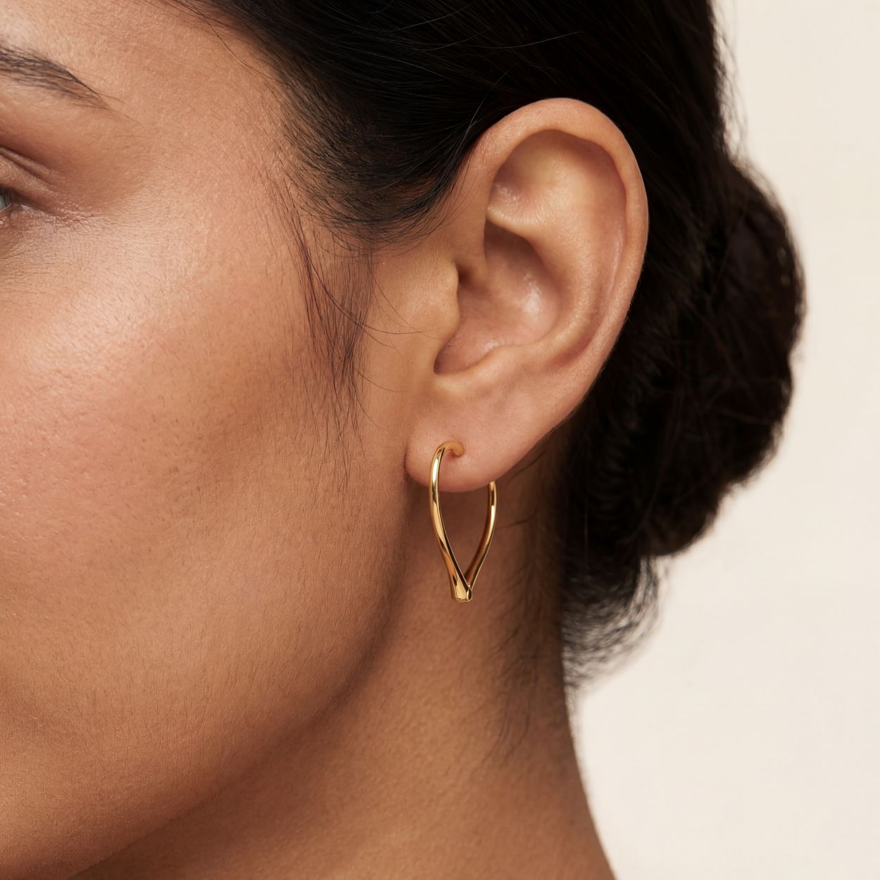 Open Heart Hoop Earrings