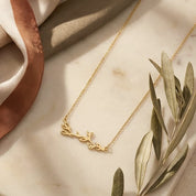 Romantic Floral Olive Leaf Vine Pendant