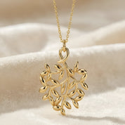 Romantic Floral Neam Leaf Pendant- Gold Plated