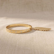 Alokki Boho Dream Feather Charm and Stone Bangle