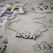 Graffiti Wish pendant With CZ