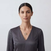 Open Heart Pendant in sterling silver and with 18K Yellow Gold Plated