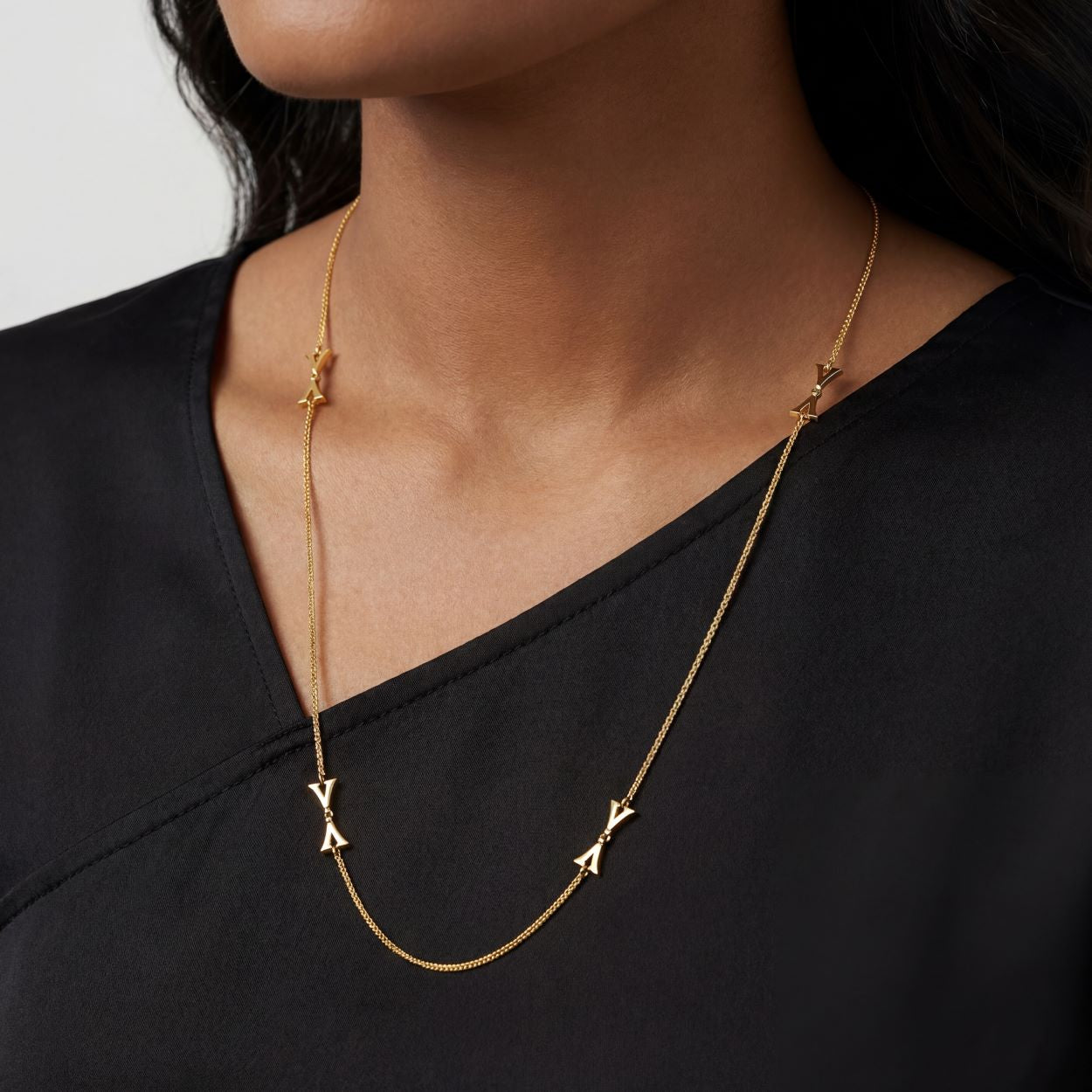 Alokki A1 CZ Stone Station Necklace