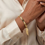 Alokki Boho Dream Feather Charm and Stone Bangle