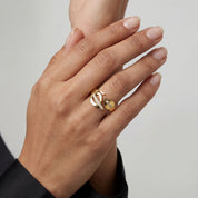 Romantic Floral Leaf Bypass Ring