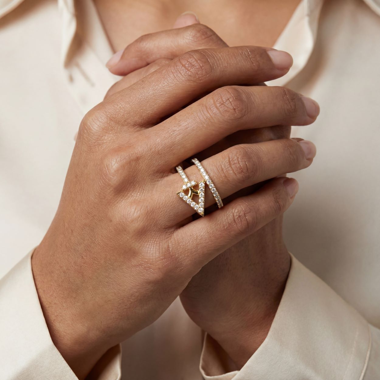 Alokki A CZ Square Wrap Ring