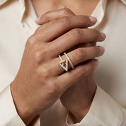 Alokki A CZ Square Wrap Ring