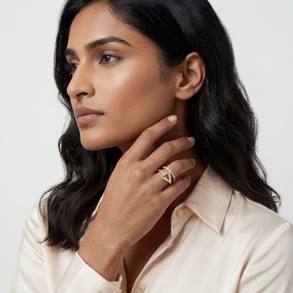 Alokki A CZ Square Wrap Ring
