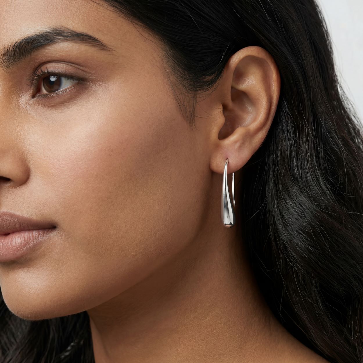 Tear Drop Hoop Earrings
