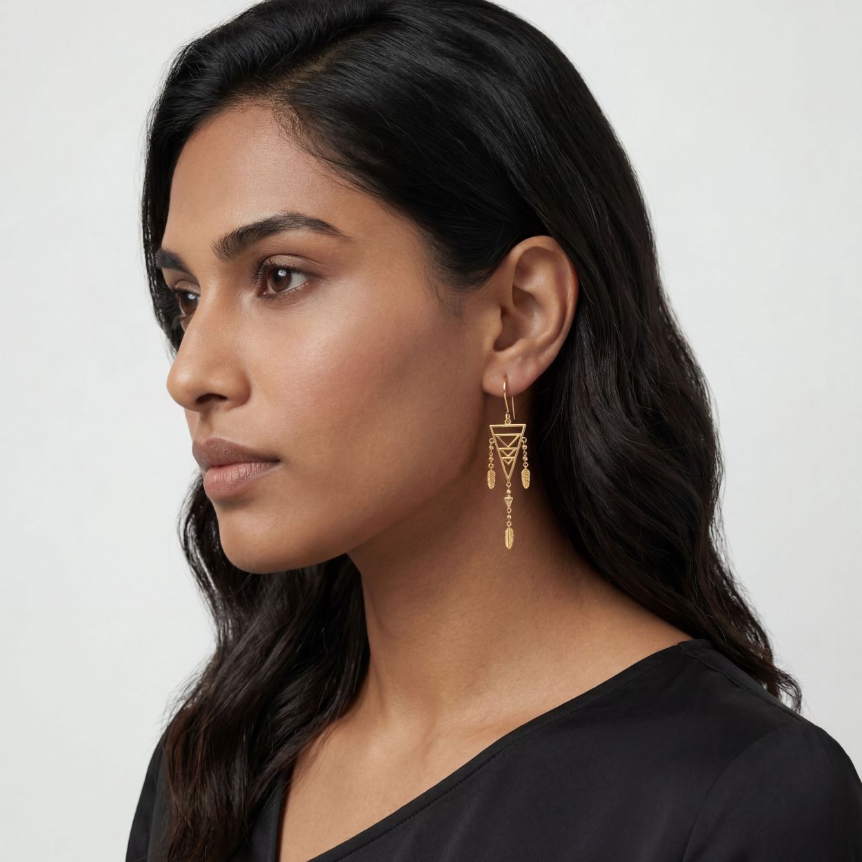 Alokki Boho Dream Triple Triangle Hook Earrings