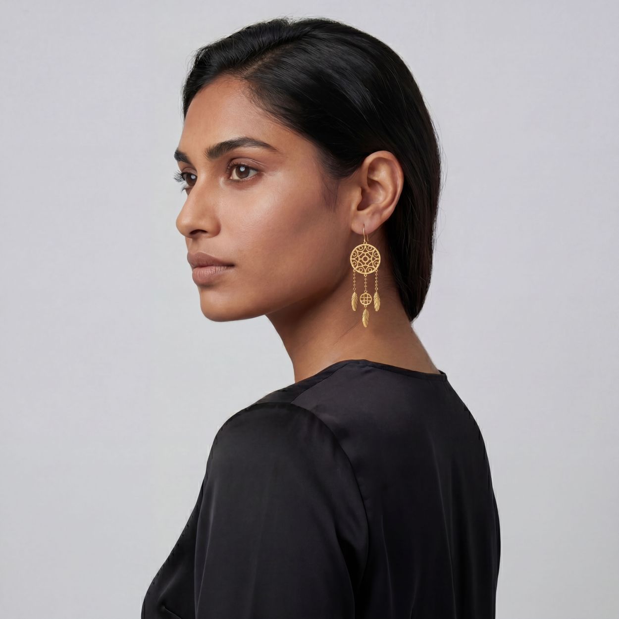 Alokki Boho Dream Catcher Hook Earrings