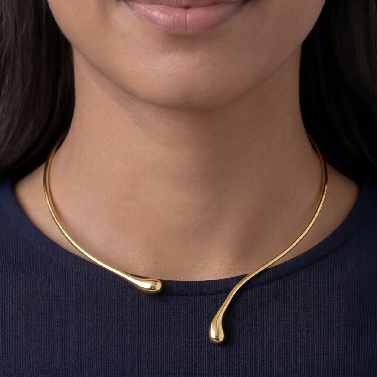 Tear Drop Elongated Tear Drop Necklace