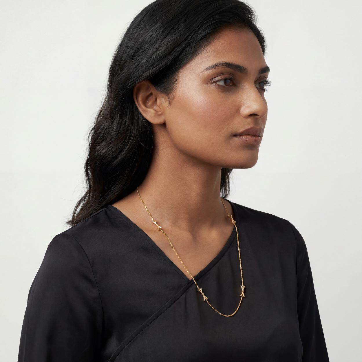 Alokki A1 CZ Stone Station Necklace