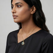 Alokki A CZ and Turquoise Circle Pendant
