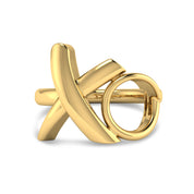 XO Ring with gold plated