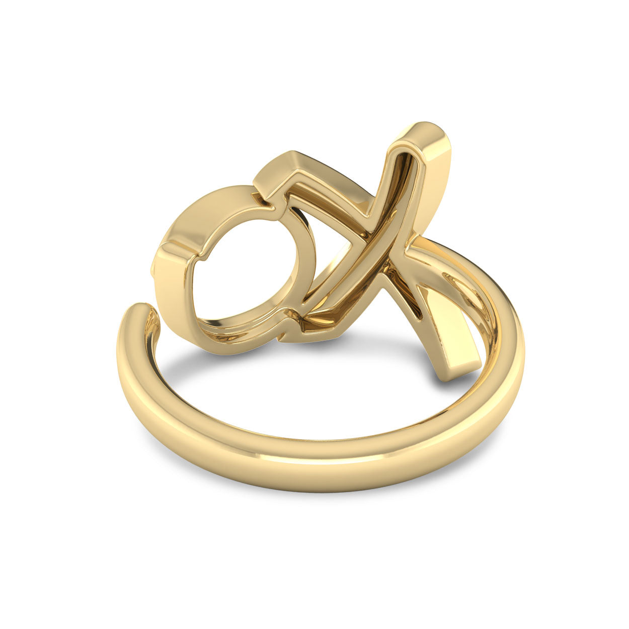 XO Ring with gold plated