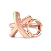 XO Ring with rose gold plated