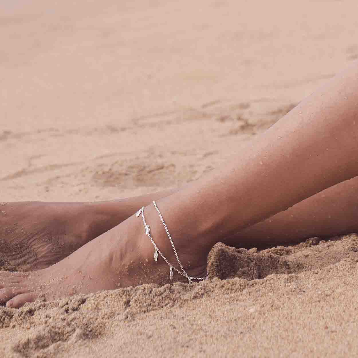 Boho Dream Feather Charm Anklets
