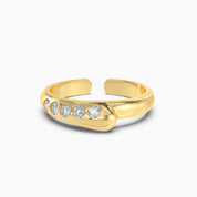 Open Heart Band Ring - Gold Plated