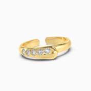 Open Heart Band Ring - Gold Plated