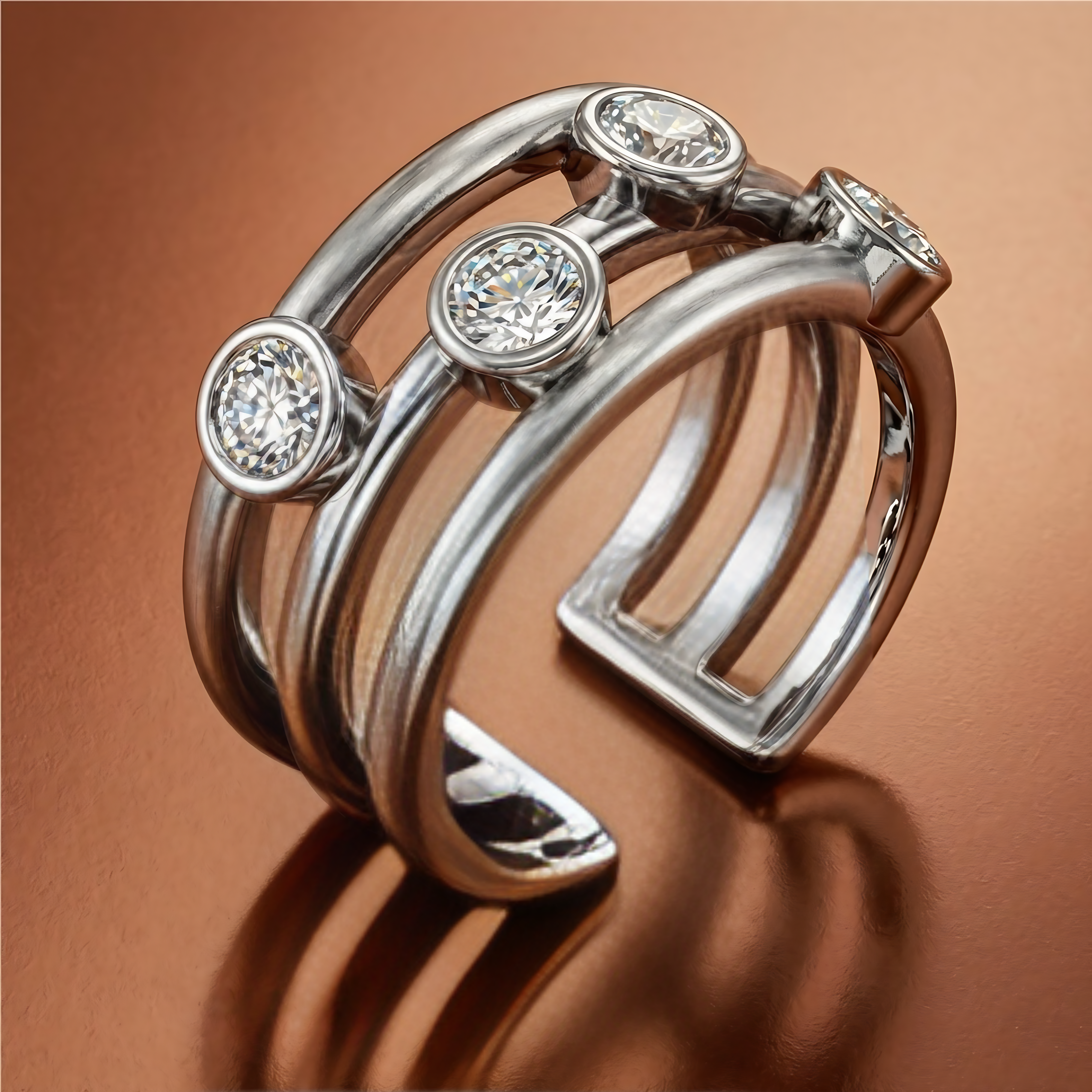 CZ Yard Multi stone Ring