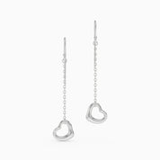 Open Heart Drop Earrings