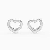 Open Heart Stud Earrings