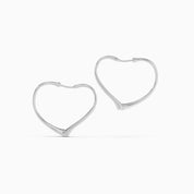 Open Heart Hoop Earrings
