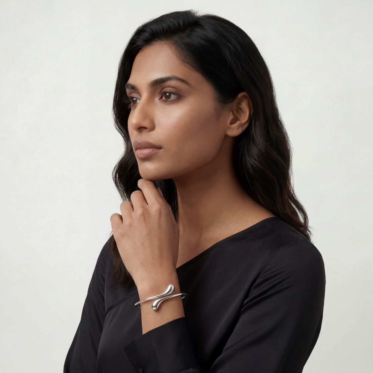 Elongated Tear Drop Bangle