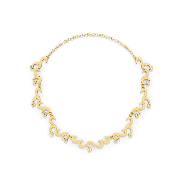 Romantic Floral Cluster Necklace- Gold Plated
