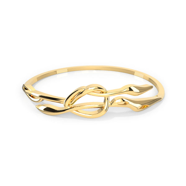 Romantic Floral Knot bangle - Gold Plated