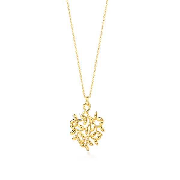 Romantic Floral Neam Leaf Pendant- Gold Plated