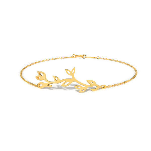 Romantic Floral Olive Leaf Vine Bracelet