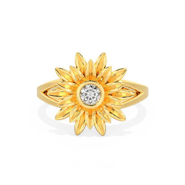 Romantic Floral Sunflower Ring