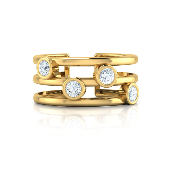 CZ Yard Multi stone Ring -Gold Plated