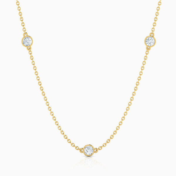 CZ Yard Necklace-Rose Gold Plated